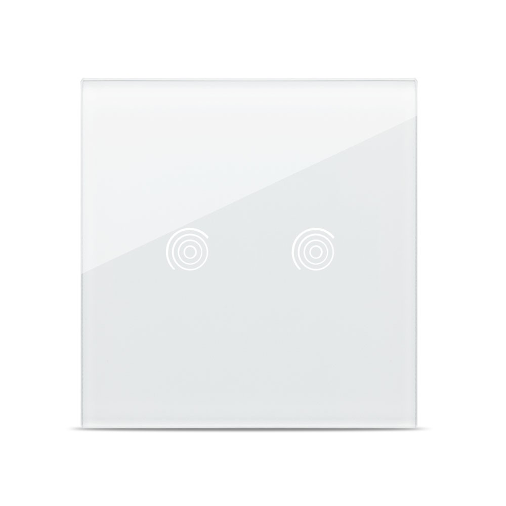 Panou alb simplu 2T Sticla, aparataj touch PULSAR NS - imagine 5